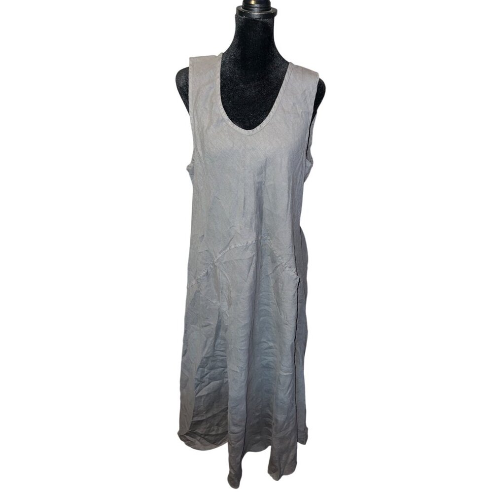 Luna Luz Linen Sleeveless Midi‎ Dress SZ XL Lagenlook